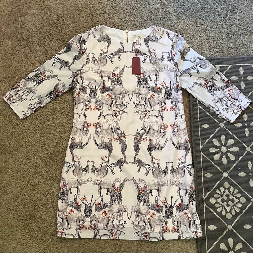 NWT Ted Baker London Safari Animals Cocktail Dress